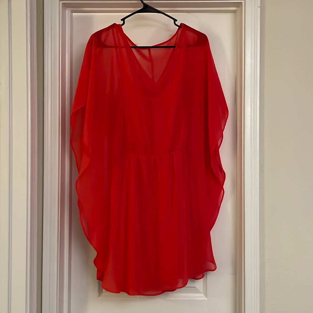 Express Batwing Dress, salmon, size M